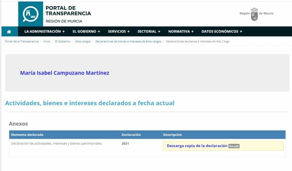El Gobierno regional incumple la Ley 12/2014 de Transparencia y Participación Ciudadana de la Comunidad Autónoma de la Región de Murcia El Gobierno regional incumple la Ley 12/2014 de Transparencia y Participación Ciudadana de la Comunidad Autónoma de la Región de Murcia