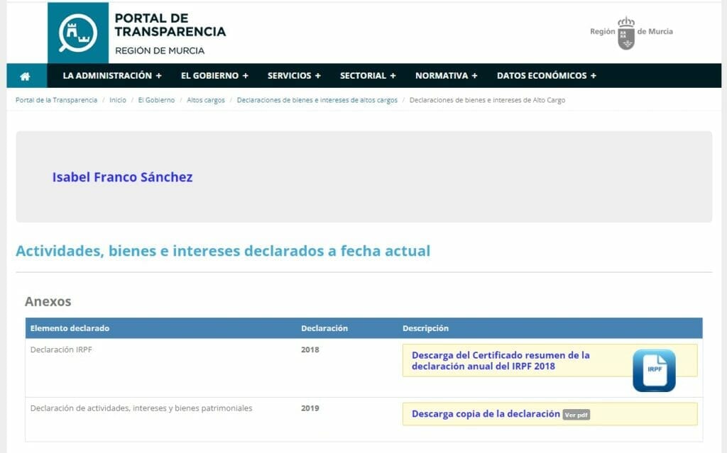 El Gobierno regional incumple la Ley 12/2014 de Transparencia y Participación Ciudadana de la Comunidad Autónoma de la Región de Murcia El Gobierno regional incumple la Ley 12/2014 de Transparencia y Participación Ciudadana de la Comunidad Autónoma de la Región de Murcia