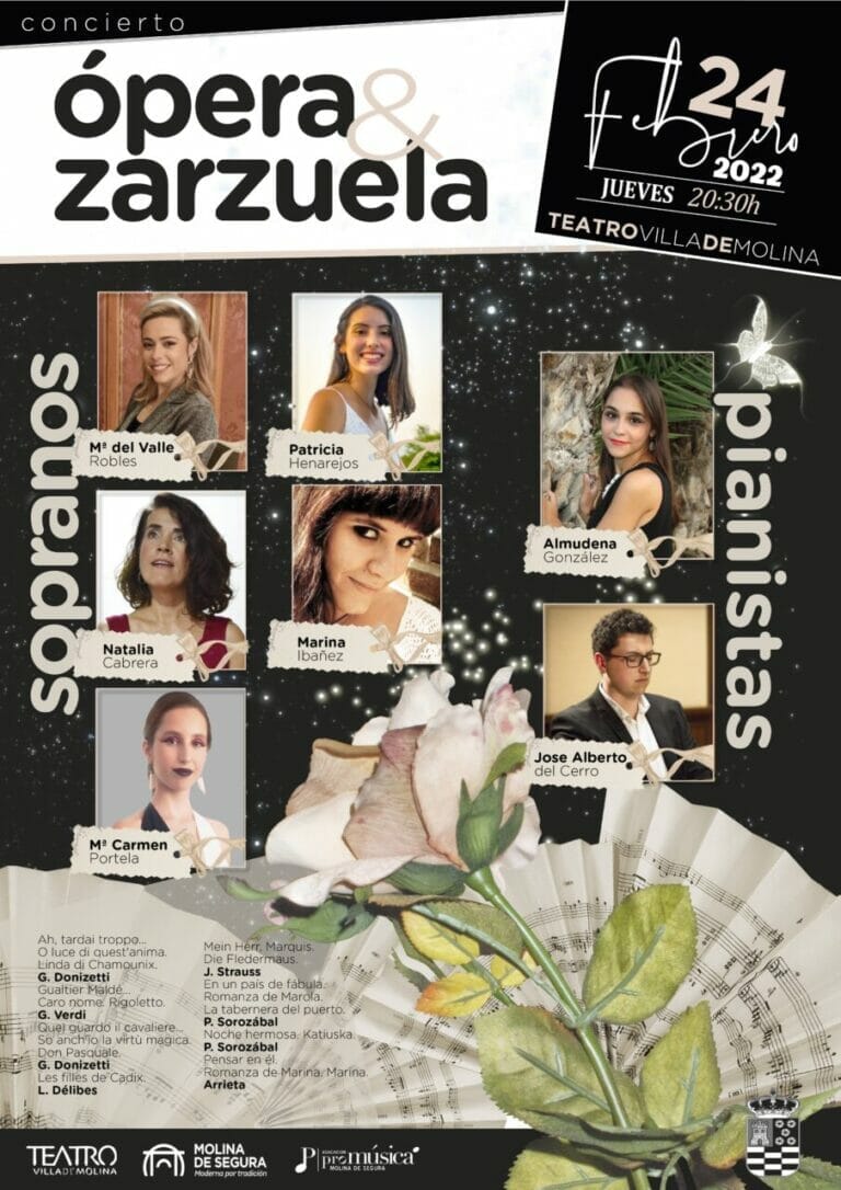 Concierto de ÓPERA Y ZARZUELA el jueves 24 de febrero en el Teatro Villa de Molina