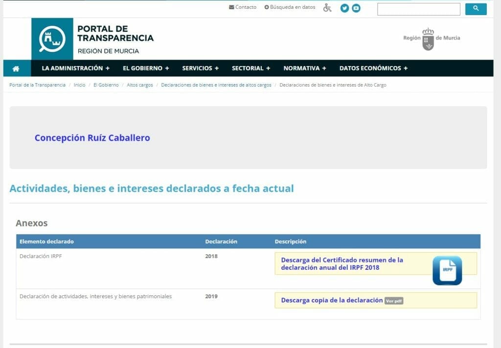 El Gobierno regional incumple la Ley 12/2014 de Transparencia y Participación Ciudadana de la Comunidad Autónoma de la Región de Murcia El Gobierno regional incumple la Ley 12/2014 de Transparencia y Participación Ciudadana de la Comunidad Autónoma de la Región de Murcia