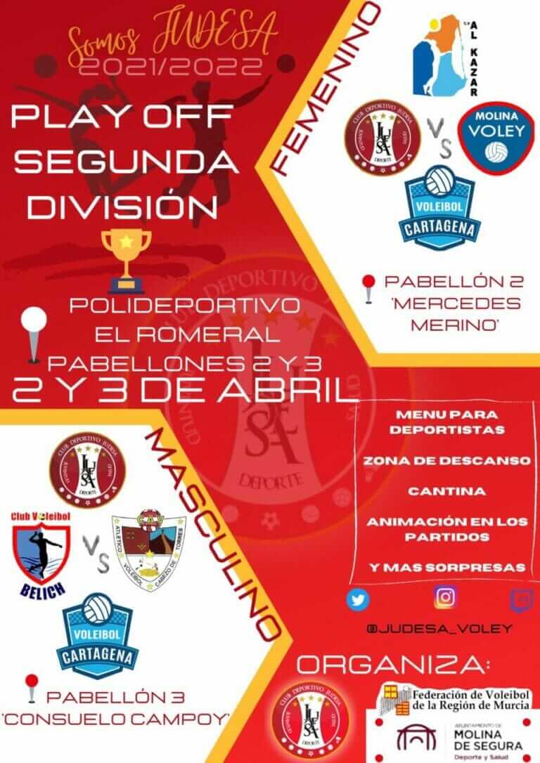 Molina de Segura acoge el play-off de Segunda División de Voleibol el sábado 2 y domingo 3 de abril