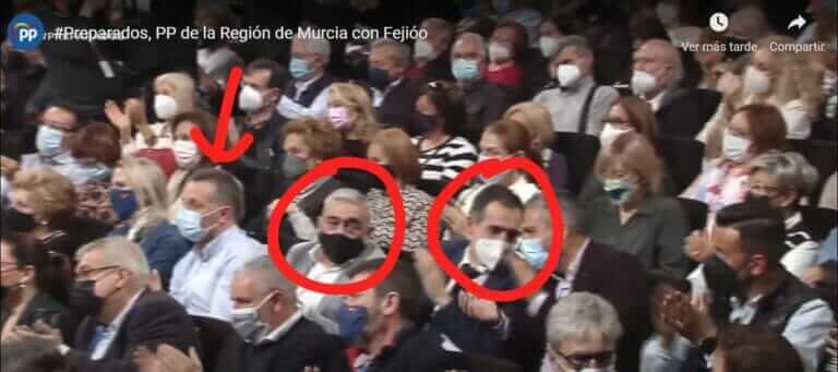 Los diputafos tránsfugas que sostienen a López Miras, presentes en el acto de Feijóo en Murcia