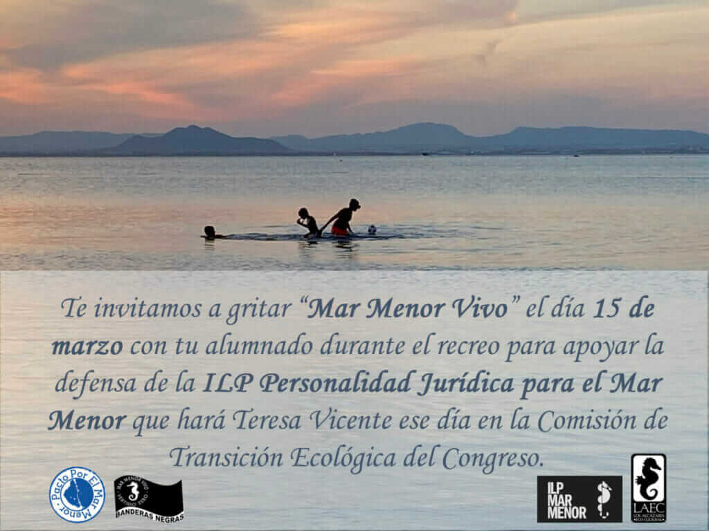Pacto por el Mar Menor apoyará la ILP del Mar Menor en el Congreso de los diputados Pacto por el Mar Menor apoyará la ILP del Mar Menor en el Congreso de los diputados