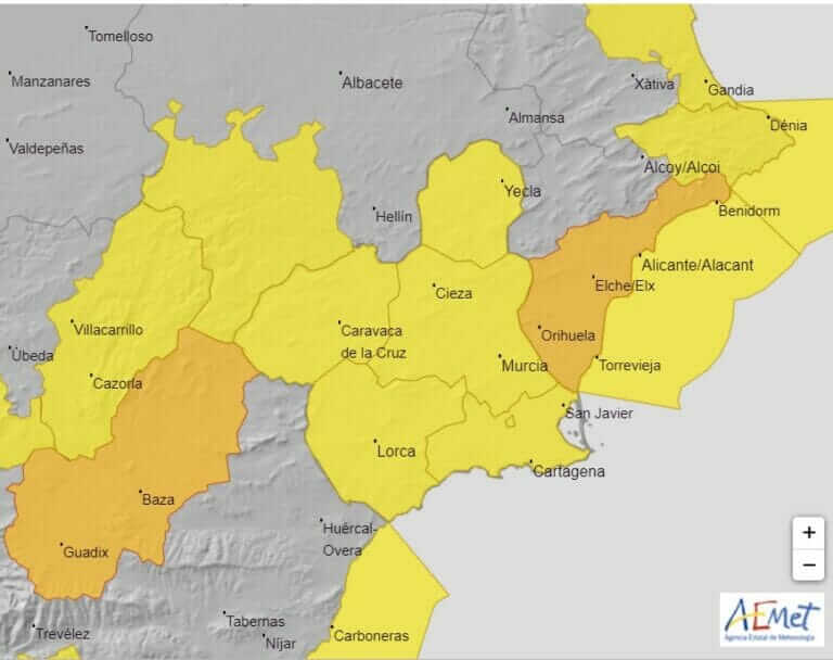 Activado el dispositivo ante el aviso amarillo por lluvia emitido por AEMET