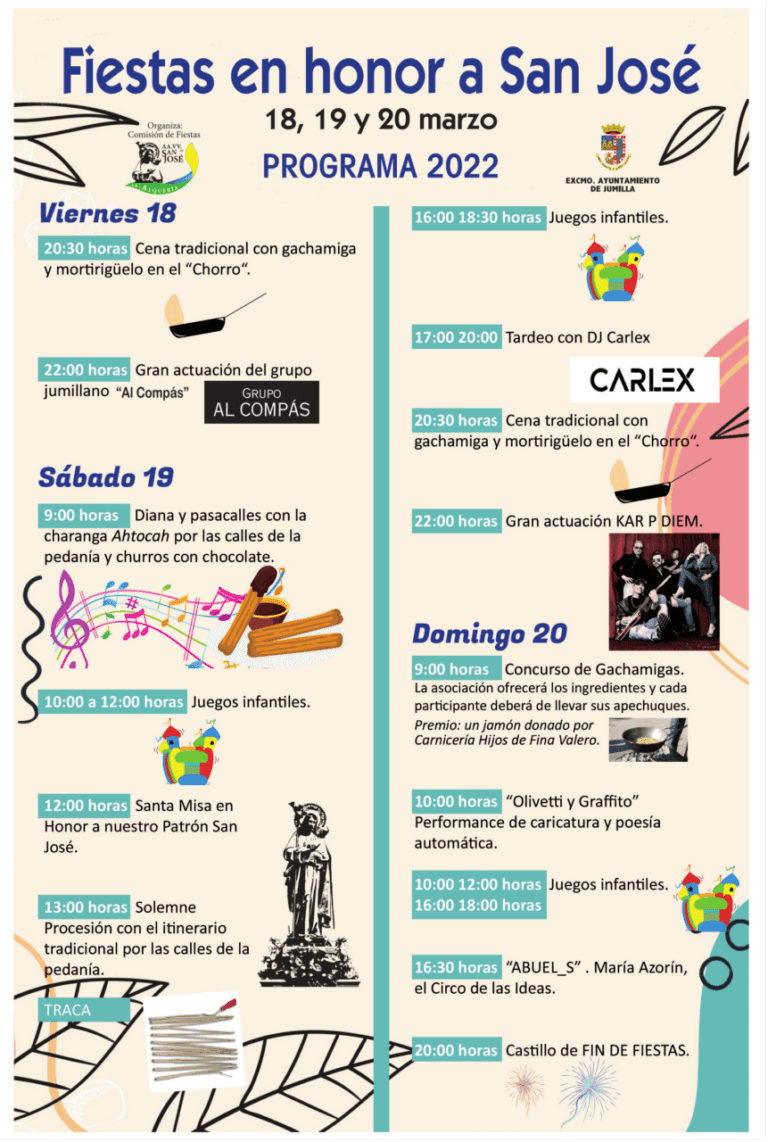 La Alquería recupera este fin de semana sus fiestas patronales, en honor a San José
