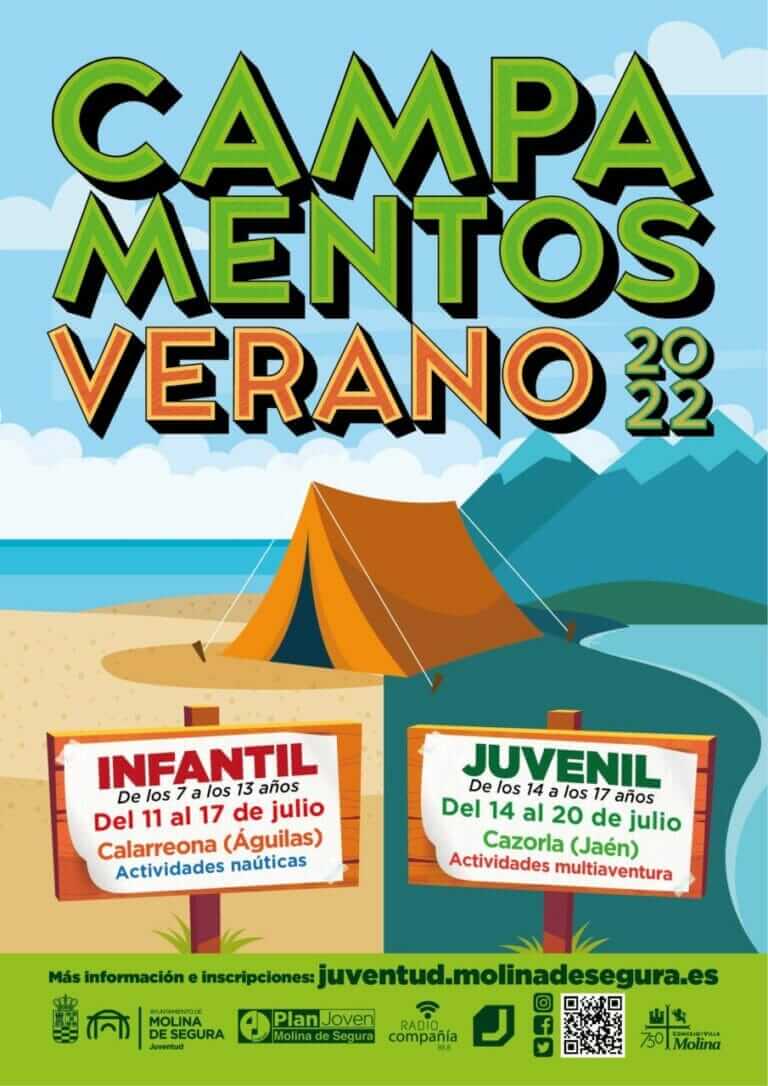 La Concejalía de Juventud de Molina de Segura presenta la oferta de campamentos de verano 2022 para niños y jóvenes de 7 a 17 años