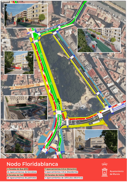 Los nodos intermodales de Floridablanca y de la Plaza Circular convertirán 56.000 metros cuadrados en un espacio más amable en Murcia Los nodos intermodales de Floridablanca y de la Plaza Circular convertirán 56.000 metros cuadrados en un espacio más amable en Murcia.