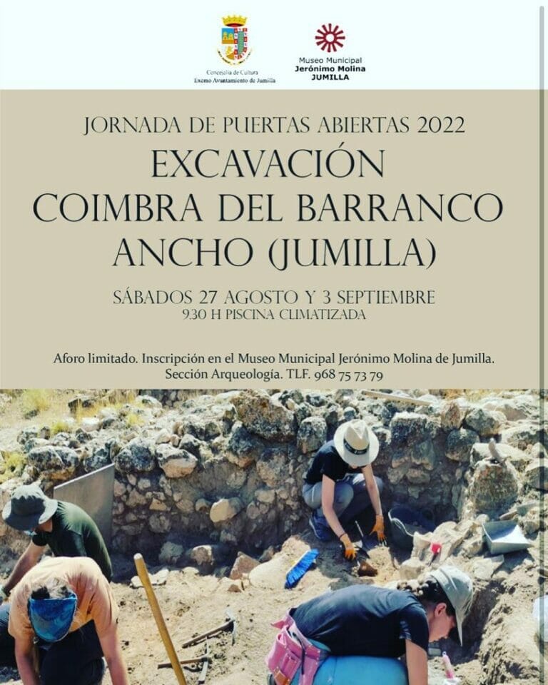 La Concejalía de Cultura de Jumilla organiza dos jornadas de puertas abiertas a Coimbra coincidiendo con la campaña de excavaciones 2022