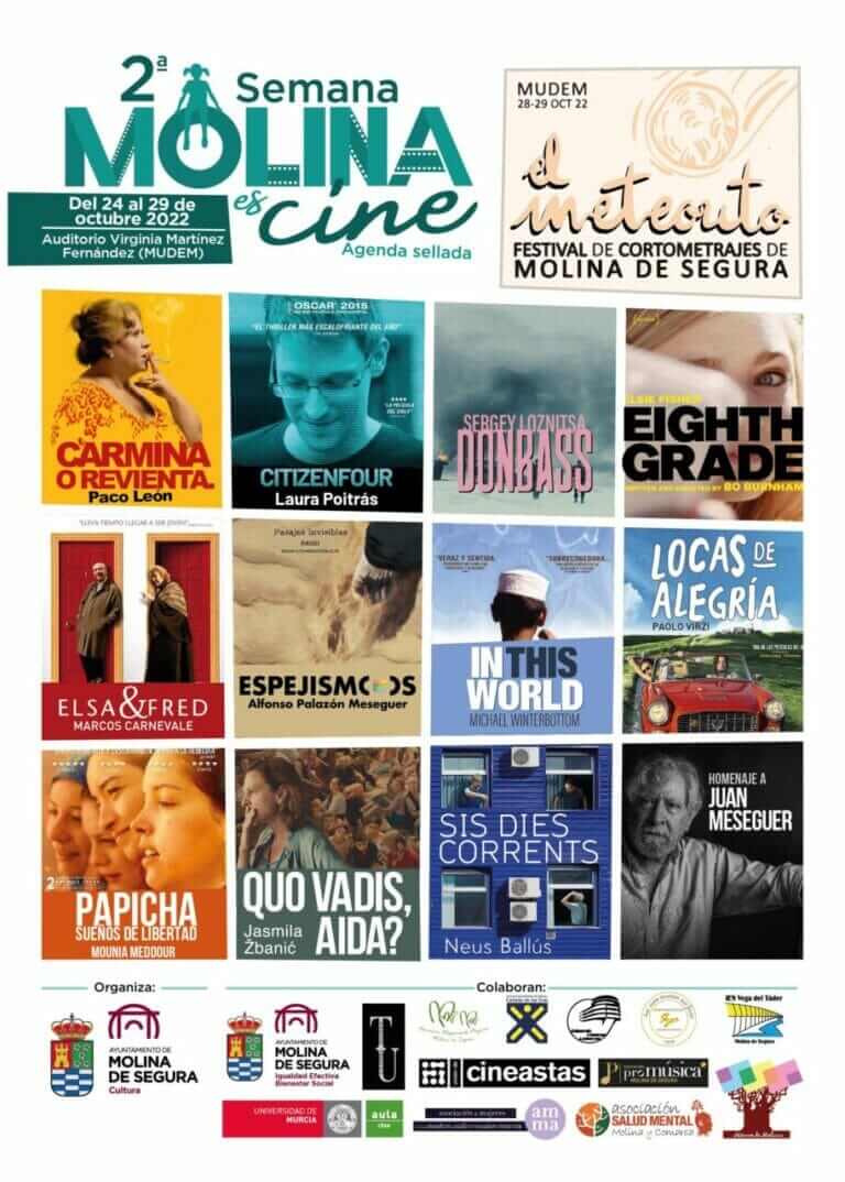 La II Semana MOLINA ES CINE se celebra del 24 al 29 de octubre en el Auditorio Virginia Martínez Fernández