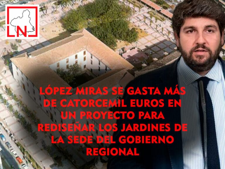 López Miras se gasta más de catorce mil euros en un proyecto para rediseñar los jardines de la sede del Gobierno Regional