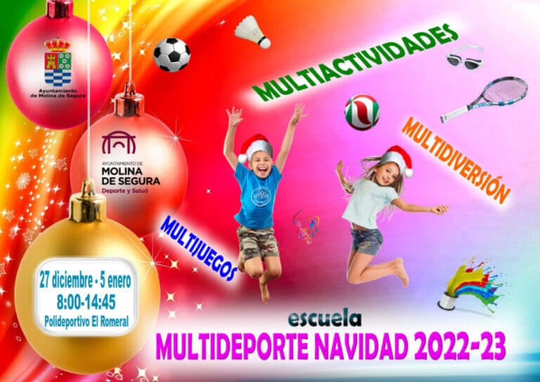 La Concejalía de Deporte y Salud de Molina de Segura abre el plazo de inscripción online en la Escuela Multideporte Navidad 2022 para niños de 5 a 14 años