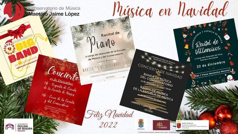 El Conservatorio y la Escuela Municipal de Música Maestro Jaime López de Molina de Segura ofrecen un atractivo programa de actividades musicales con motivo de la Navidad 2022