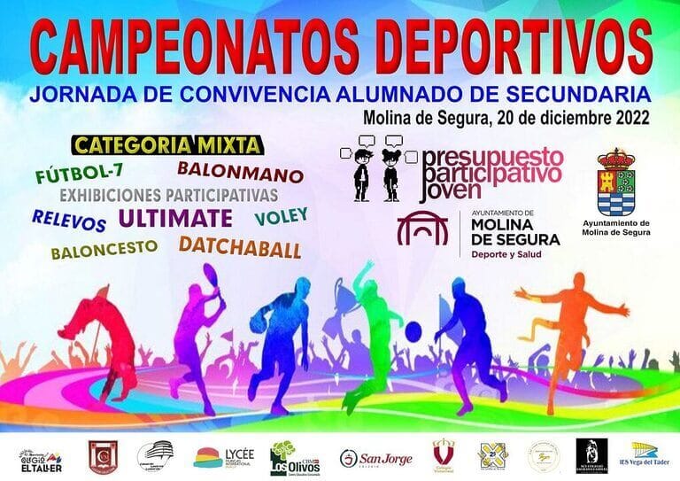 Alumnado de Secundaria participará en los Campeonatos Deportivos por Equipos de Molina de Segura el martes 20 de diciembre