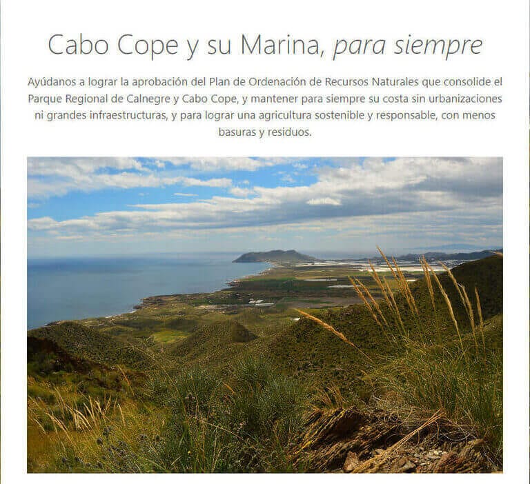 ANSE y WWF ponen marcha una campaña para exigir la aprobación del PORN y Plan de Gestión de Calnegre y Cabo Cope