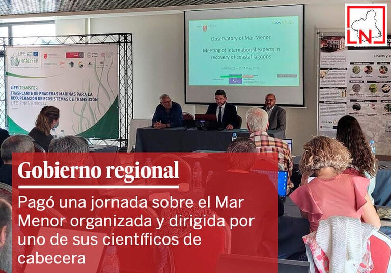 El Gobierno regional pagó una jornada sobre el Mar Menor organizada y dirigida por uno de sus científicos de cabecera