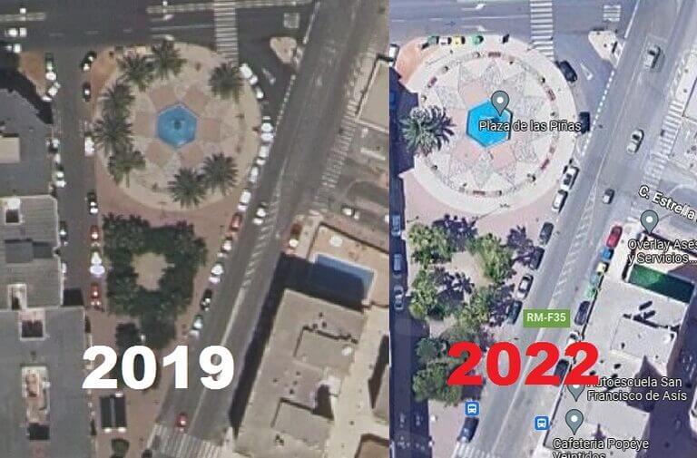 Plazas y parques sin árboles