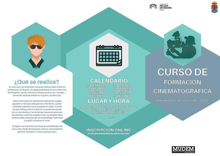La Concejalía de Cultura de Molina de Segura ofrece un nuevo curso de formación cinematográfica para alumnado de 15 a 18 años