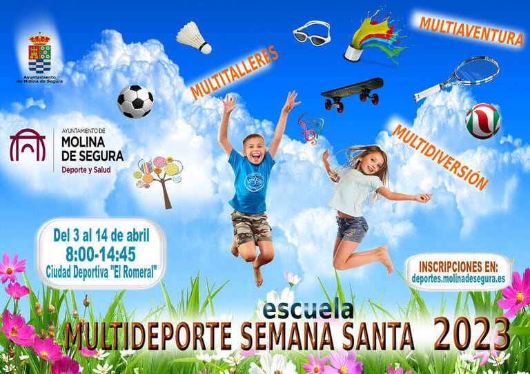 La Concejalía de Deporte y Salud de Molina de Segura abre el plazo de inscripción online en la Escuela Multideporte Semana Santa 2023 para niños de 5 a 14 años