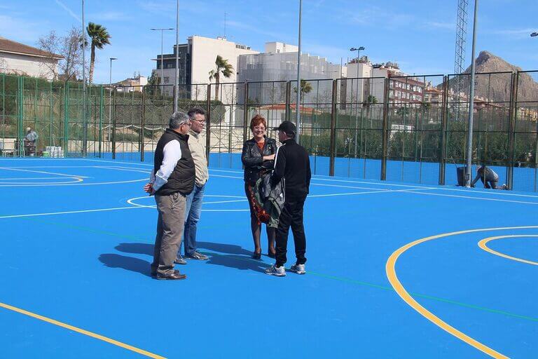 Esta semana finalizan las obras de remodelación integral de las dos pistas multideporte del Polideportivo La Hoya en Jumilla