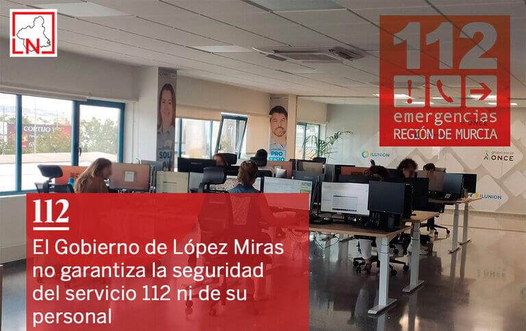 El Gobierno de López Miras no garantiza la seguridad del servicio 112 ni de su personal