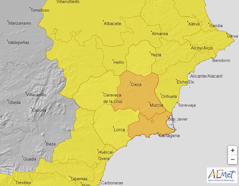 El Ayuntamiento de Murcia mantiene activado el Plan de Emergencias Municipal en nivel 0 de alerta por el aviso naranja por lluvias