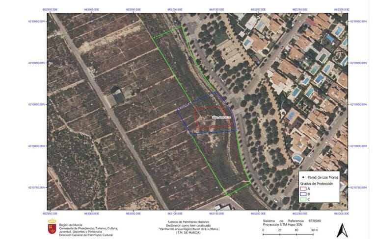 La presa medieval “pared de los Moros”, protegida cautelarmente, tras la incoación del expediente de bien catalogado solicitado por HUERMUR