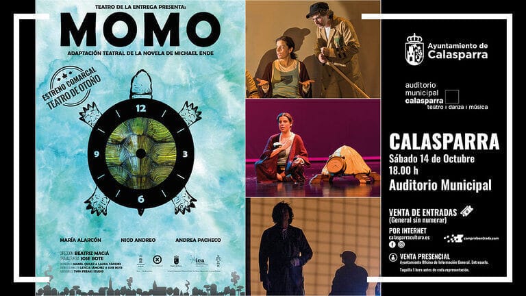 La versión teatral del clásico inolvidable de la literatura juvenil ‘MOMO' de Michael Ende, llega a la programación cultural de Calasparra este otoño