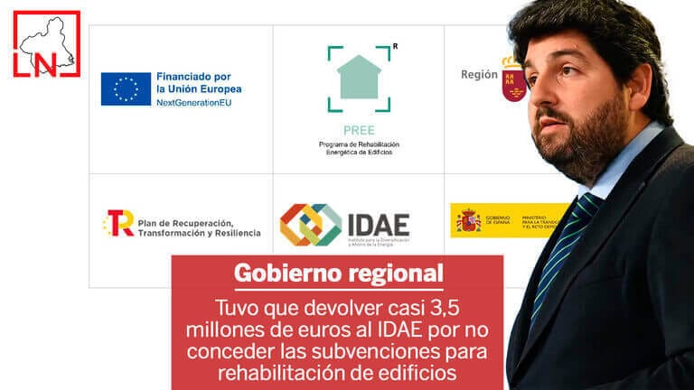 El Gobierno regional tuvo que devolver casi 3,5 millones de euros al IDAE por no conceder las subvenciones para rehabilitación de edificios
