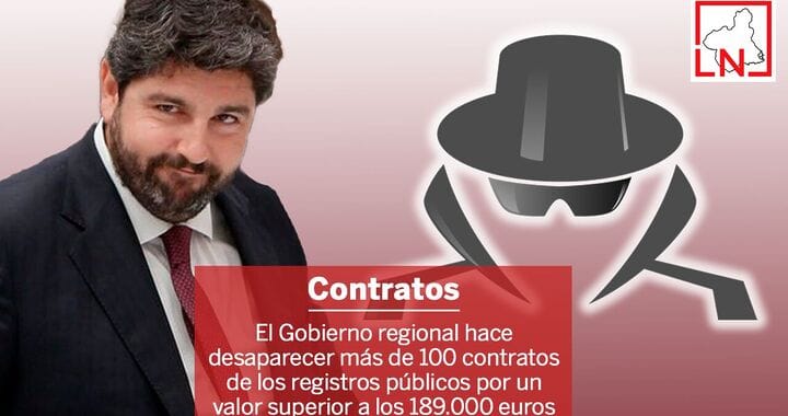 El Gobierno regional hace desaparecer más de 100 contratos de los registros públicos por un valor superior a los 189.000 euros