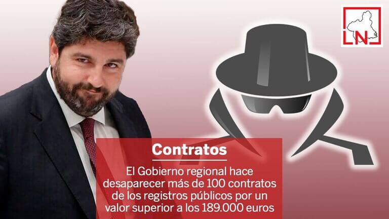 El Gobierno regional hace desaparecer más de 100 contratos de los registros públicos por un valor superior a los 189.000 euros