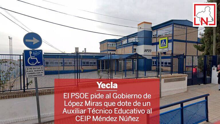El PSOE pide al Gobierno de López Miras que dote de un Auxiliar Técnico Educativo al CEIP Méndez Núñez