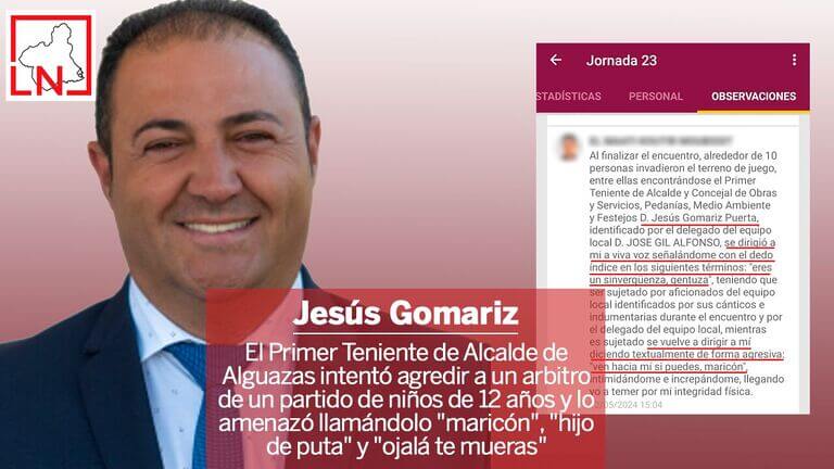 El Primer Teniente de Alcalde de Alguazas intentó agredir a un arbitro de un partido de niños de 12 años y lo amenazó llamándolo "maricón", "hijo de puta" y "ojalá te mueras"