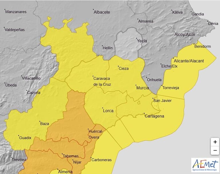 Alerta Amarilla en Murcia: Lluvias, Tormentas y Fenómeno Costero Este 28 y 29 de Octubre