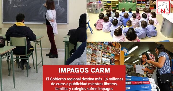 El Gobierno regional destina más 1,6 millones de euros a publicidad mientras libreros, familias y colegios sufren impagos