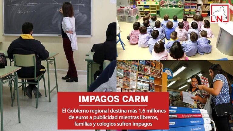 El Gobierno regional destina más 1,6 millones de euros a publicidad mientras libreros, familias y colegios sufren impagos