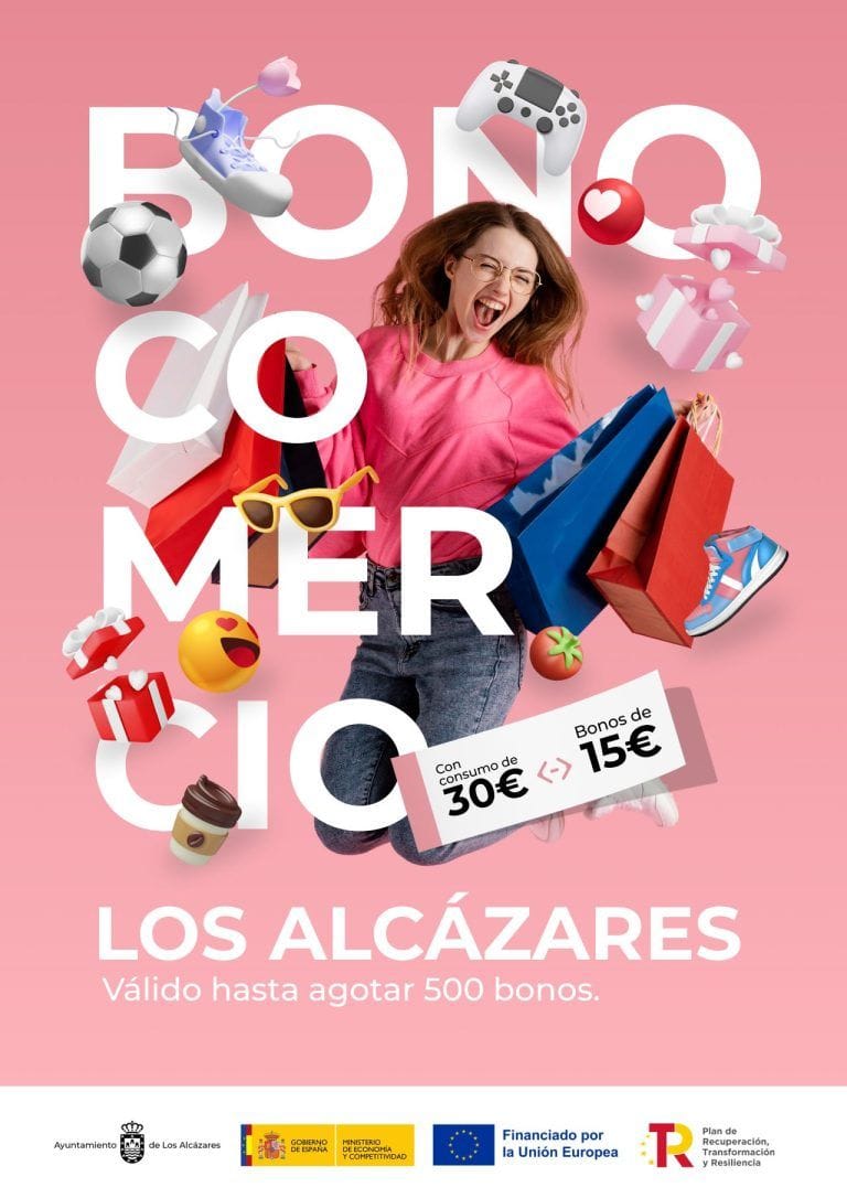 Los Alcázares lanza 500 bonos de 15 euros para impulsar el comercio local en la zona Open Shop - Río Nalón
