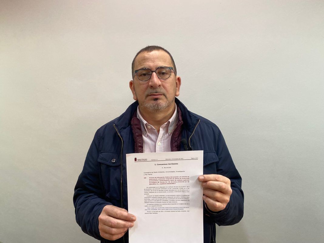 Preocupación vecinal en Lorca por la construcción de una nueva planta de biogás cerca del casco urbano