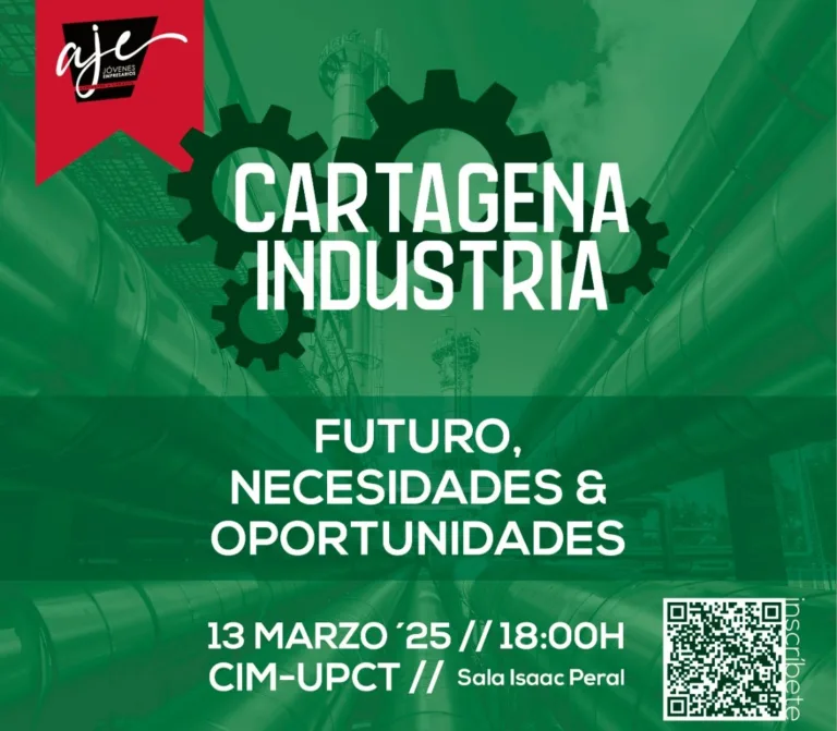 AJE Cartagena reunirá a más de 200 empresarios para debatir el futuro industrial de la comarca