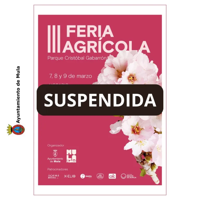 Suspendida la Feria Agrícola de Mula debido a las inclemencias meteorológicas