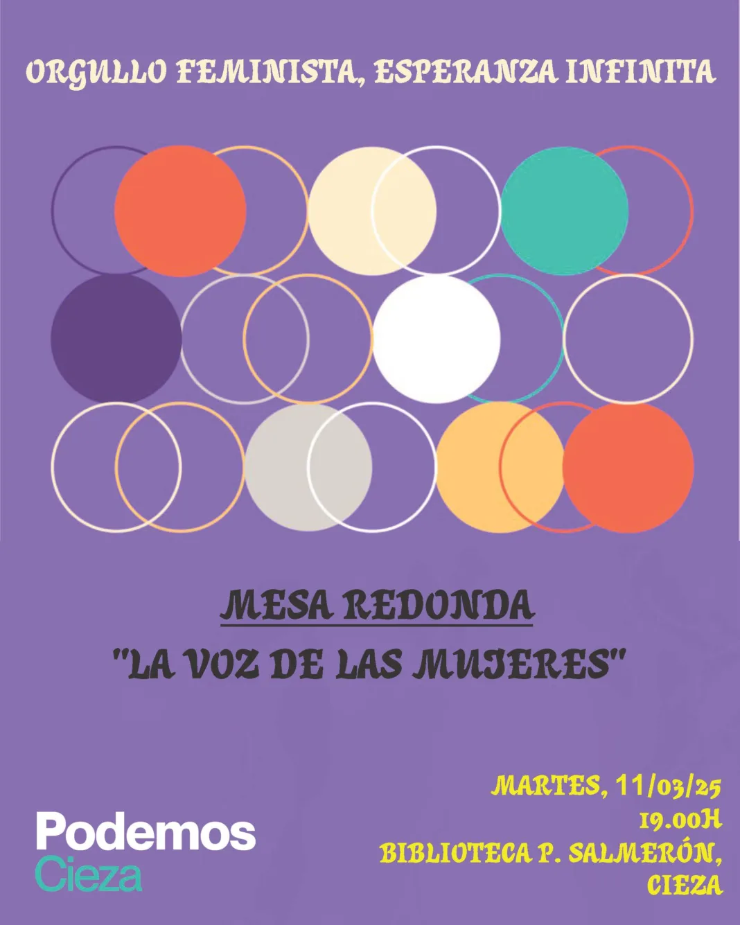 Podemos-Cieza organiza una mesa redonda por el 8M para dar voz a las mujeres trabajadoras