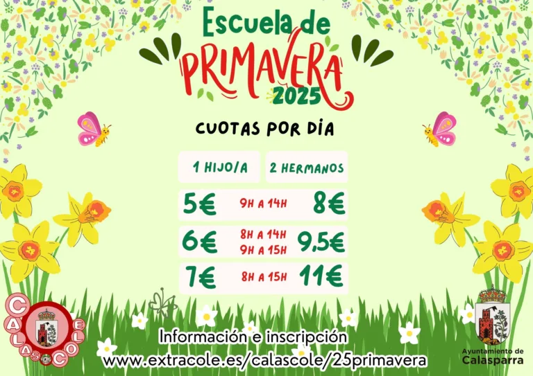 Calasparra impulsa la conciliación familiar con la Escuela de Primavera 2025 “Calascole”
