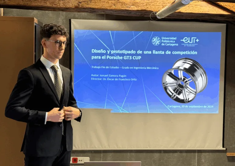 Un alumno de la UPCT diseña una llanta para Porsche de competición en su Trabajo Fin de Grado