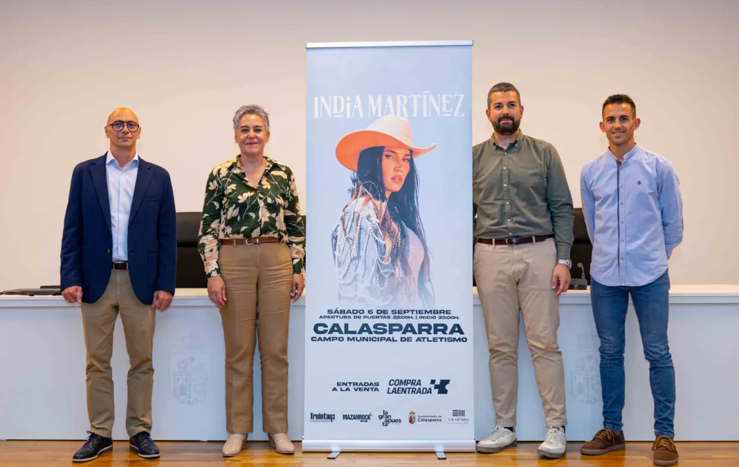 India Martínez actuará en Calasparra como única parada en la Región de Murcia dentro de su gira “Nuestro Mundo Tour 2025” India Martínez actuará en Calasparra como única parada en la Región de Murcia dentro de su gira “Nuestro Mundo Tour 2025”
