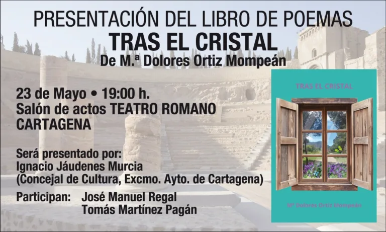 María Dolores Ortiz Mompeán debuta con 'Tras el cristal', un poemario nacido entre azahares y manzanos