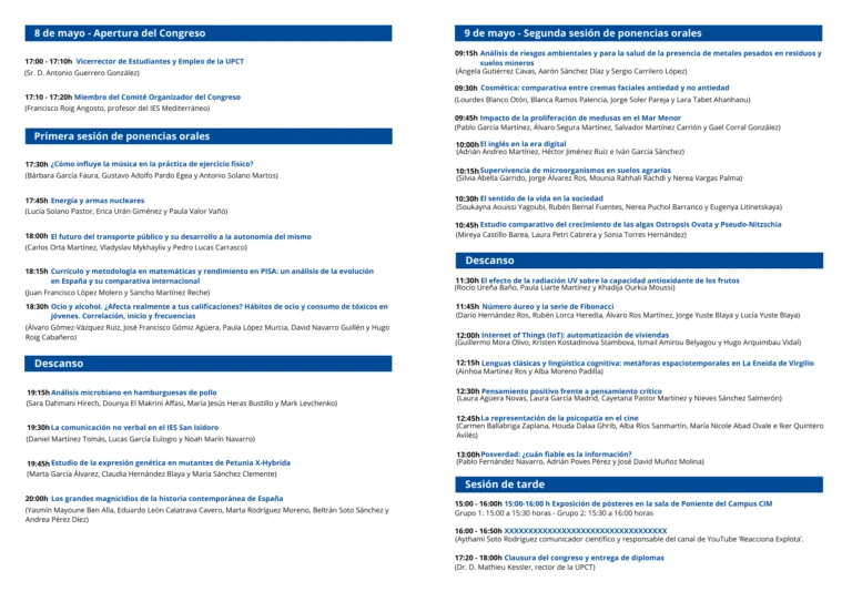 Flores mutantes, medusas en el Mar Menor y hamburguesas con microbios: así arranca el Congreso SIMIP