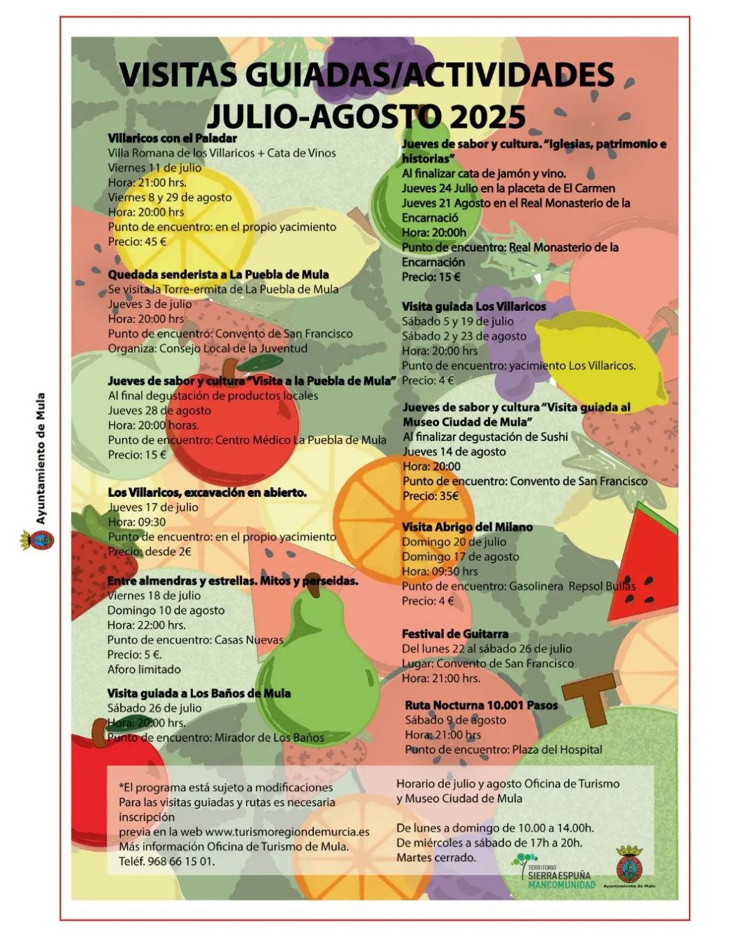 Mula lanza una programación de verano con visitas guiadas, astronomía, senderismo y experiencias gastronómicas Mula lanza una programación de verano con visitas guiadas, astronomía, senderismo y experiencias gastronómicas