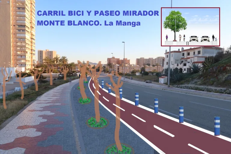 Contigo Cartagena propone un carril bici y paseo mirador en Monte Blanco para transformar la movilidad y el turismo en La Manga