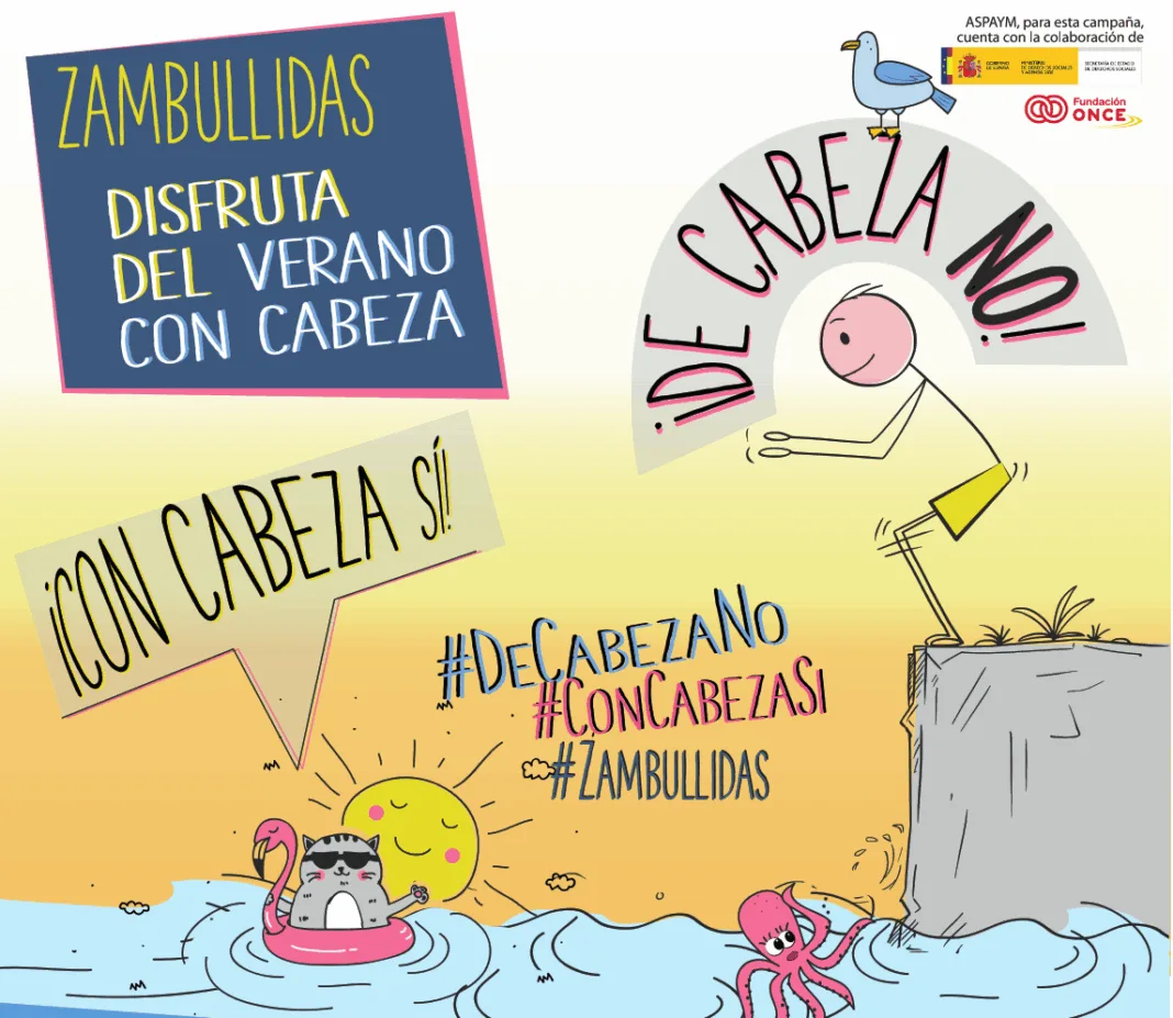 Lanzan la campaña #Zambullidas2025 para prevenir lesiones medulares por saltos imprudentes en el agua Lanzan la campaña #Zambullidas2025 para prevenir lesiones medulares por saltos imprudentes en el agua