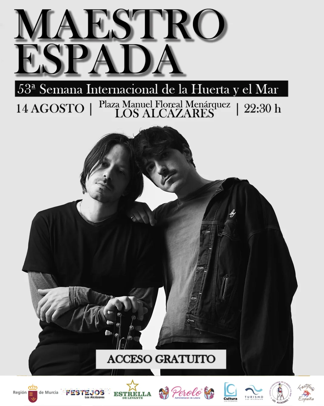 CARTEL MAESTRO ESPADA Maestro Espada actuará en el pregón de la Semana Internacional de la Huerta y el Mar de Los Alcázares