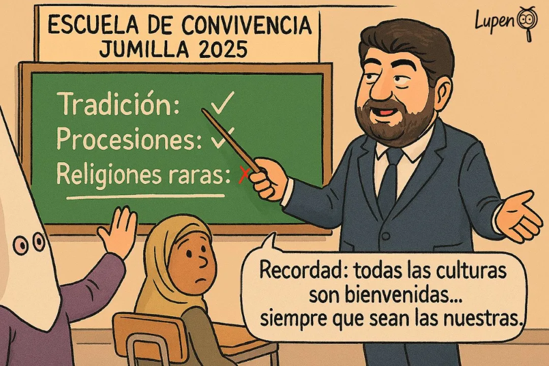 La viñeta de Lupen Escuela de convivencia según el PP - Jumilla 2025